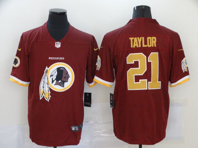 Men Washington Redskins #21 Taylor Red Nike Team logo fashion NFL Jersey